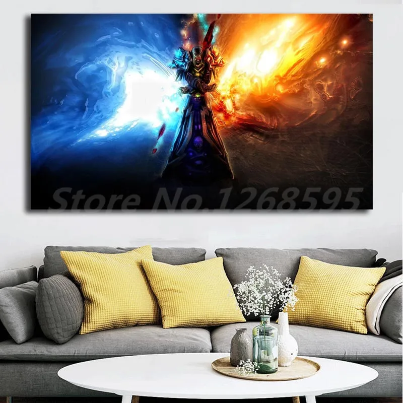 Mundo De Warcrafts Papel Frost Mago Lona Pintura Habitacion Casa