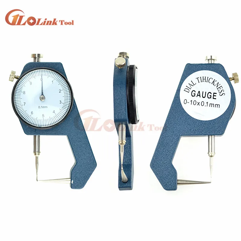 Dial Thickness Gauge Curved Tip 0-10mm/0-20mm For Hollow Pipe Or Circular Tube Caliper Gauge Measuring Tools paint thickness gauge thickness gauge