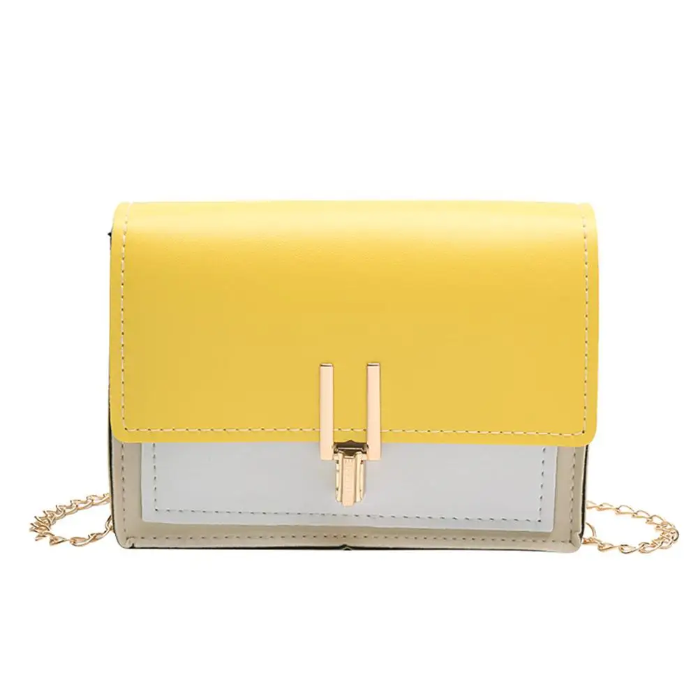 Women's Small Square Bag All-purpose Single Shoulder Messenger Bags Small PU Candy Color Ladies Hand Bags Bolsa Feminina Torebka - Цвет: Yellow