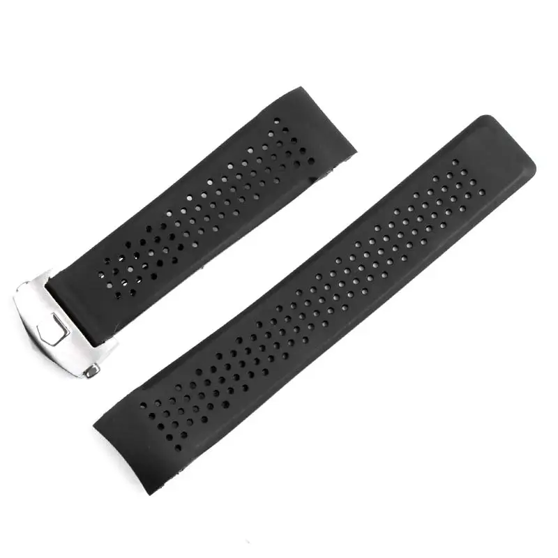 1 silver buckle 22mm 20 мм 22 мм спортивный резиновый силиконовый ремешок для samsung gear Galaxy S3 Frontier классический водонепроницаемый ремешок для часов изогнутый браслет для мужчин - Цвет ремешка: 1 silver buckle 22mm