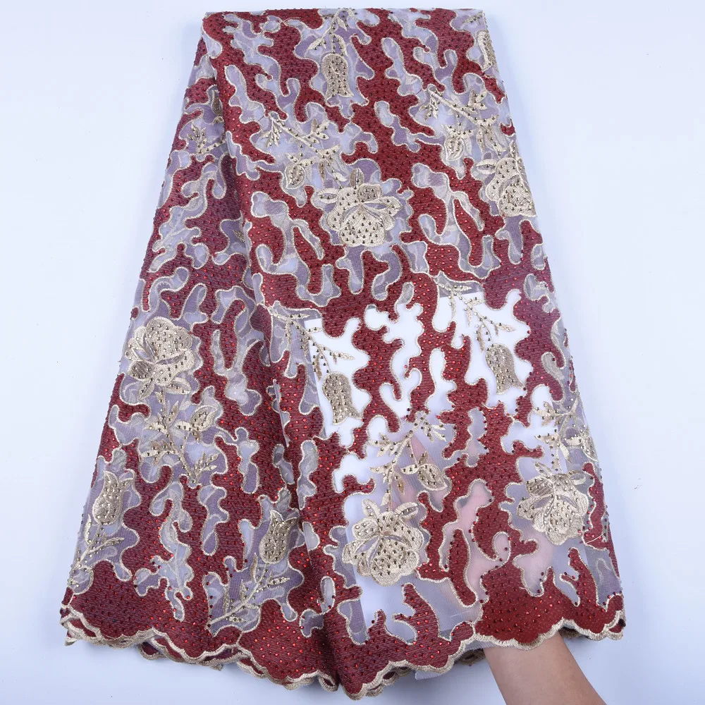 

High Quality Milk Silk Lace Tulle Lace Fabric Embroidery African French Net Lace Fabric For Evening Dress 5 Yards A1601