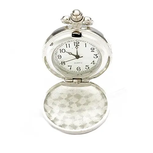 YCYS-серебряные кварцевые бабочки арабские цифры карманные часы с винтажным ожерельем