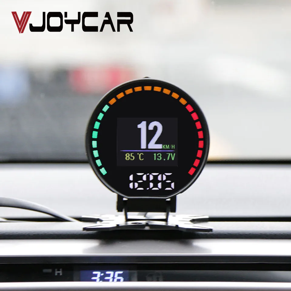 Baratos P15 HD TFT OBD pantalla Digital de velocidad Hud velocímetro de coche OBD2 Turbo Boost medidor de presión alarma aceite agua medidor de temperatura lector de código
