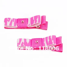 Детский аксессуар для волос принт под зебру ленты банты с 4,5 см одинарный зубец клип