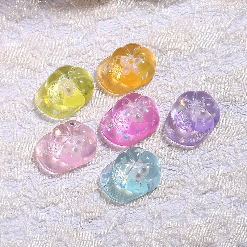 Милые Мультяшные кепки 20 шт./лот кабошоны из смолы с плоским основанием маленькая