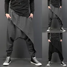 Мужские брюки, тактические повседневные штаны-шаровары с асимметричным подолом, свободные однотонные штаны для йоги в стиле хип-хоп, штаны для бега, pantalon homme