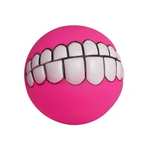 Funny Pets Dog Puppy Cat Ball Teeth Toy PVC Chew Sound Dogs Play Fetching Squeak Toys Pet Supplies