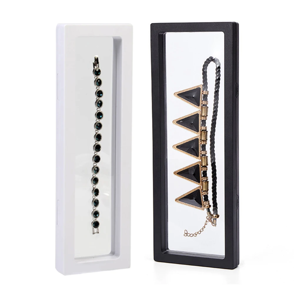 

2 Pcs 23*9cm 3D Fashion Frame Shadow Box Necklace Jewellery Display Empty Coin Frame Watch Box Pen Transparent Suspension Boxs