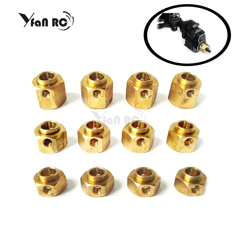 

1set 6/8/9/10/11/12MM Heavier Brass Wheel Hex Extended Adapter for RC Crawler TRX4 TRX-4 RC Crawler Free Shipping
