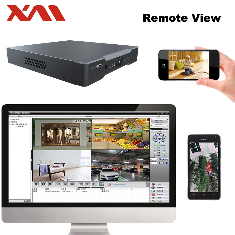 XM мини видеорегистратор Full HD 8-канальная безопасность CCTV NVR 1080P 8CH ONVIF 2,0 для IP Камера Системы 1080P с радиатора