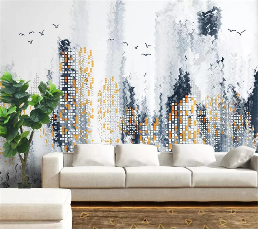 

beibehang Custom wallpaper 3d mural modern abstract minimalist city night scene wallpaper for walls 3 d papel de parede mural