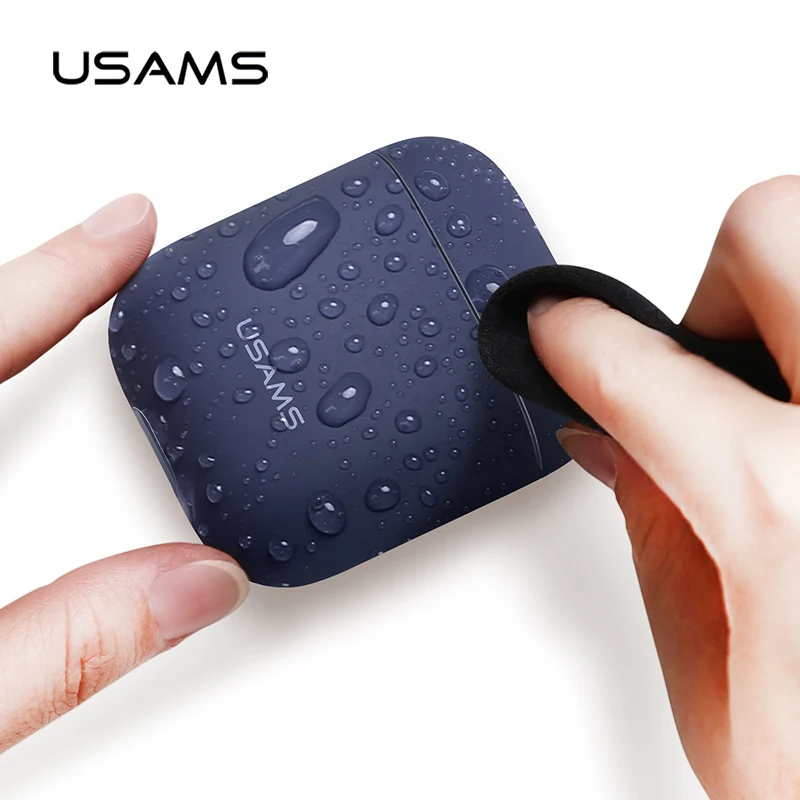 USAMS чехол для наушников Apple AirPods жидкий силиконовый оболочка беспроводные Bluetooth