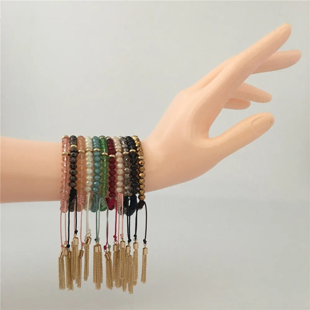 

FASHION JEWELRY CASUAL GOLD COLOR PLATING COLORFUL BEAD STRAND BRACELET FOR WOMEN GIRL
