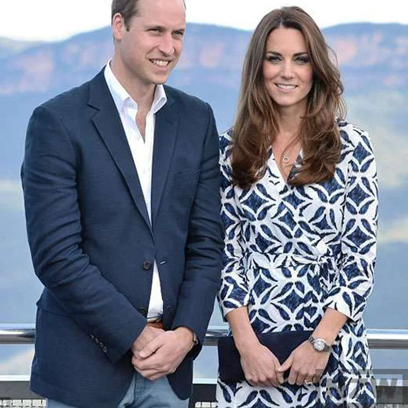 

Kate Middleton Long Sleeve Boho Print Dress for Women Autumn Slim Sashes The Dress Knee Length OL Style Vestidos De Fiesta