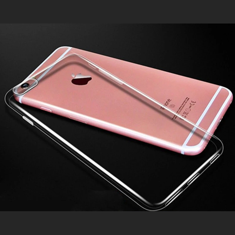 Прозрачный ультра тонкий Тонкий силиконовый чехол для Iphone 5 6 s 7 8 plus чехлы