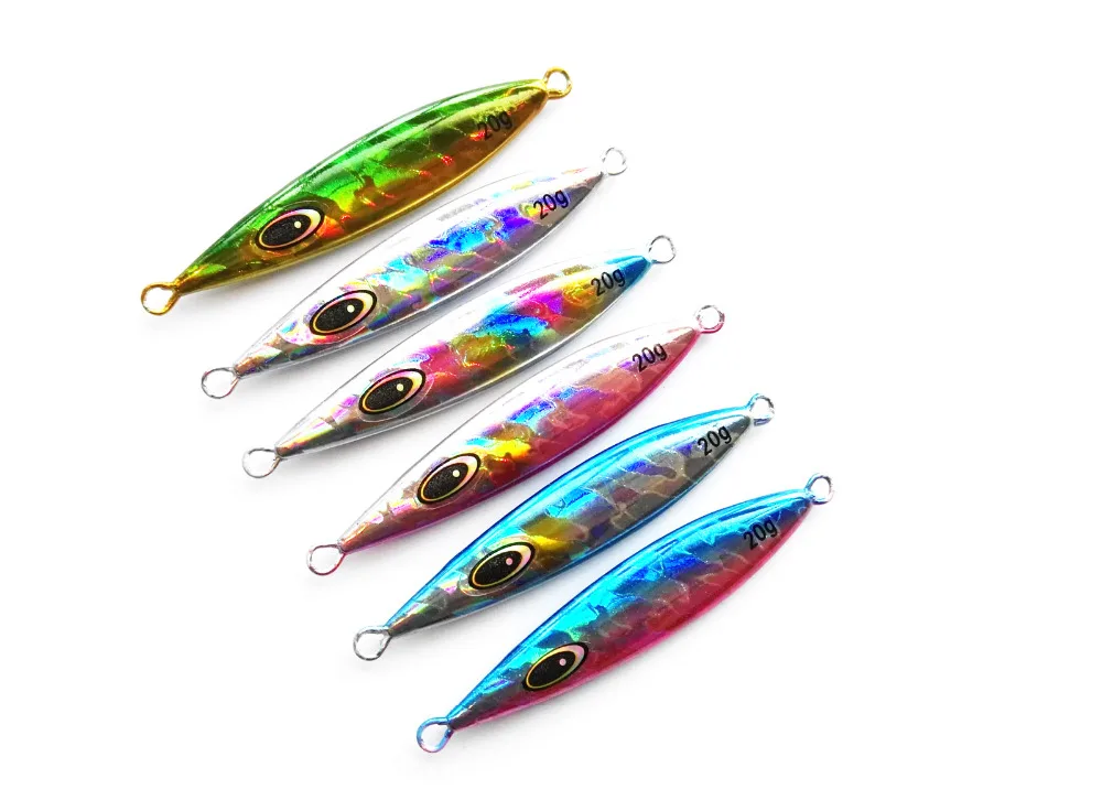5PCS Glow Slow Jig Metal Jigging Deep sea Night Fishing Jigging Lure