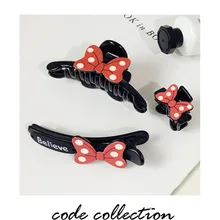 Red Bowknot Lovely Sweet Bowknot Claw Clip Mickey Minnie Yakeli Hairpin Children Women Girls Hair Accessories