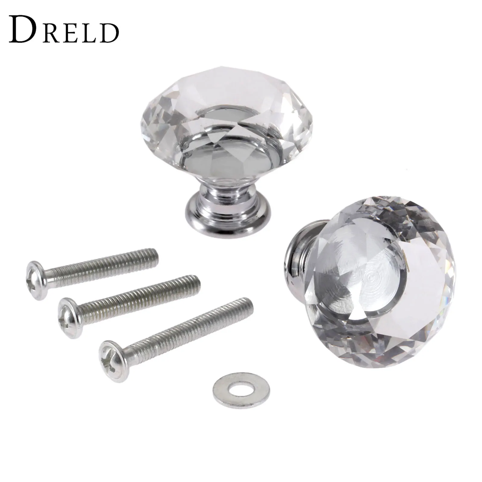DRELD 2 Adet 30mm Elmas Kristal Cam Ala m Kap ekmece Dolap Dolap 