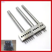 Новинка 3 шт./комплект ультра жесткий 6 мм шаг 2 4 6 зубец Кожа дырокол кожа шнуровка стежка Дырокол