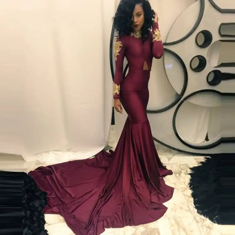 sexy burgundy prom dress