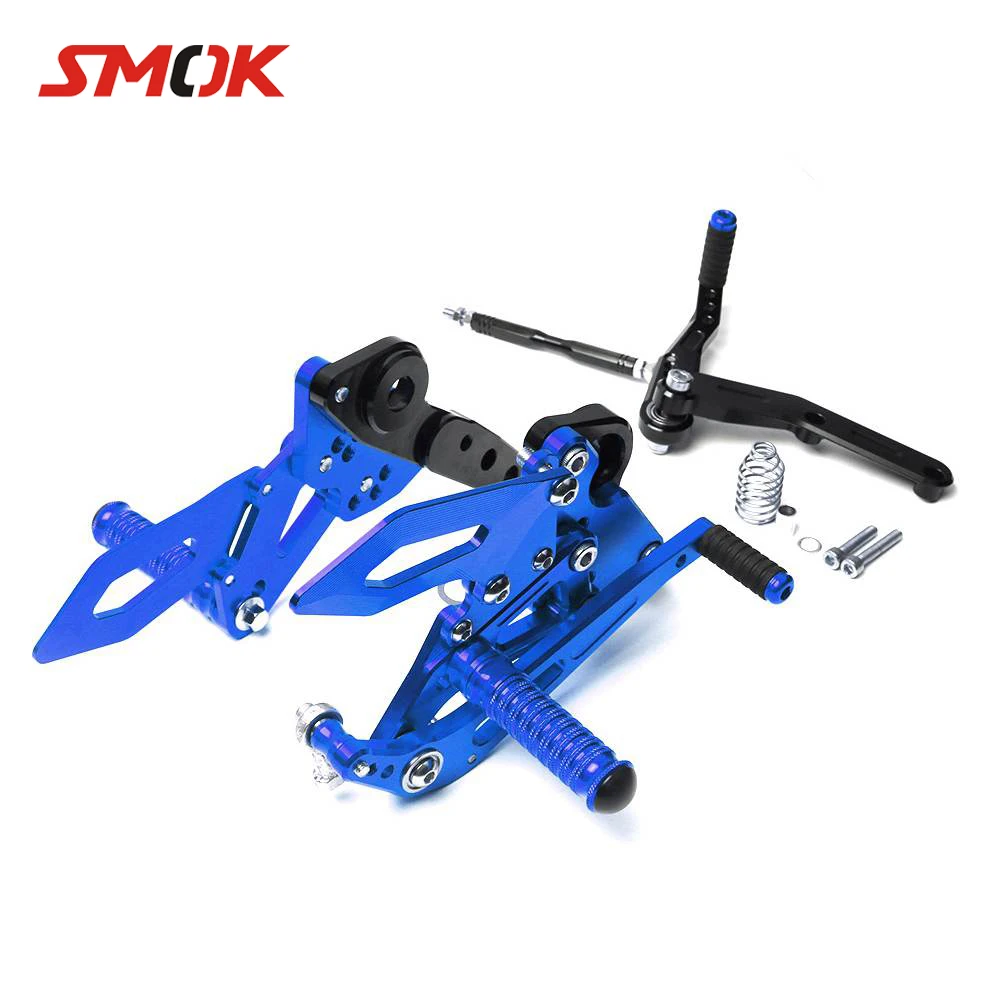 SMOK Мотоцикл CNC Алюминиевые Регулируемые задние комплекты Rearset подставка для ног