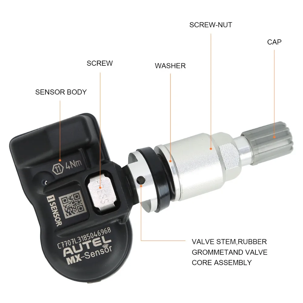 AUTEL MX Сенсор 2 в 1 433 и 315 мГц 10 шт./лот TPMS шин Давление Зажим двухчастотный obd2