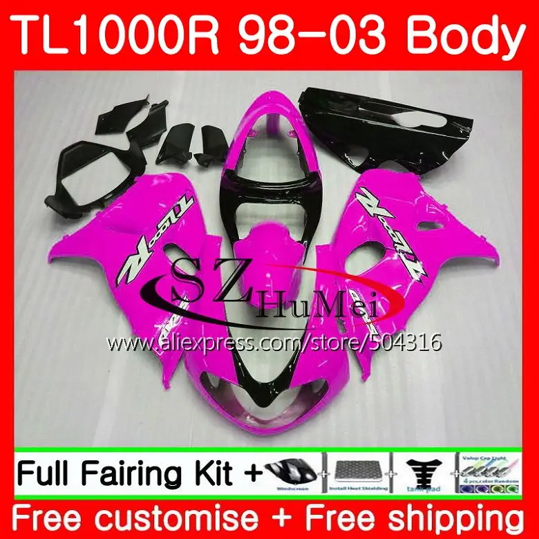No. 1 Корпус для SUZUKI TL1000 R TL 1000 R TL1000R 98 99 00 01 02 03 41SH11 TL 1000R 1998 1999 2000 2001 2002 2003 подвесок из блестящего розового обтекатели - Цвет: No. 1