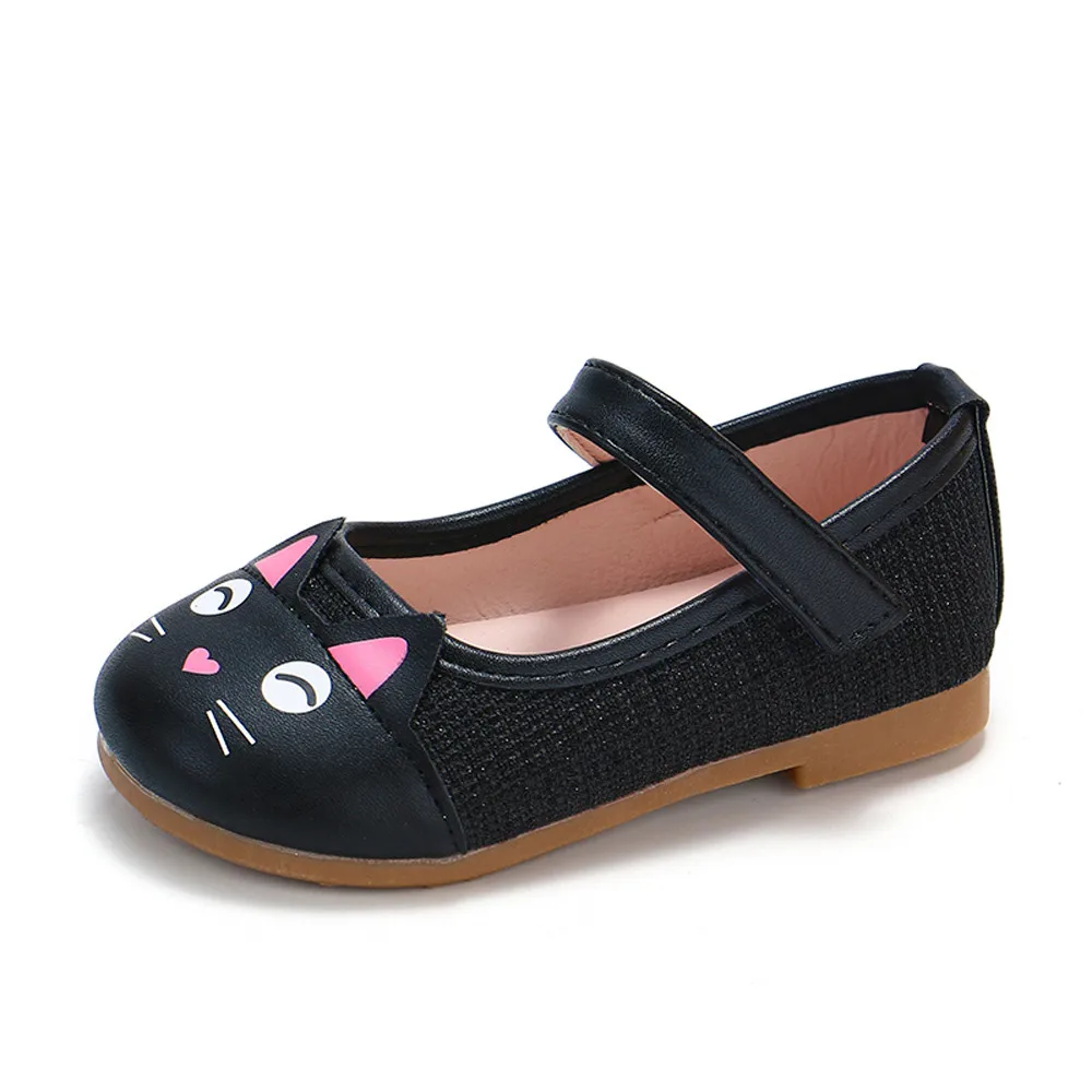 MUQGEW/детская кожаная обувь с милым рисунком кота для девочек; обувь принцессы для малышей;# XTN