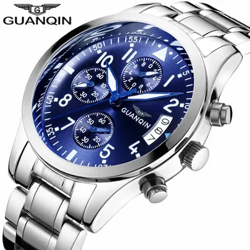 

GUANQIN Fashion Men Watch Luxury Men's Wrist Watch Chronograph Auto Date Wristwatches Male Clock Quartz Watch relogio masculino