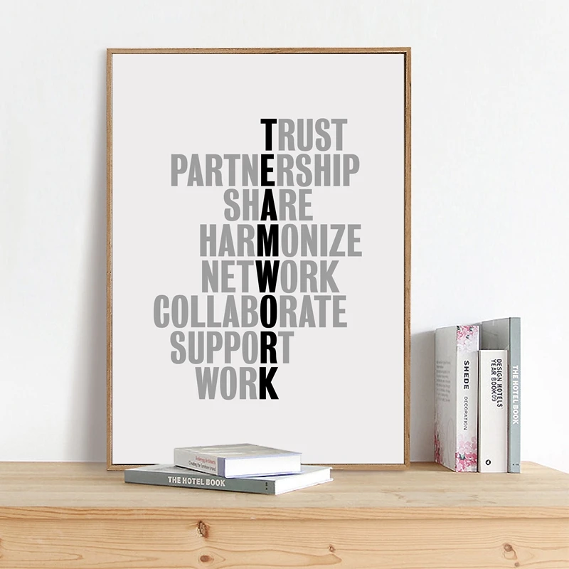 TeamWork Motivational Quotes Canvas Art Print Office