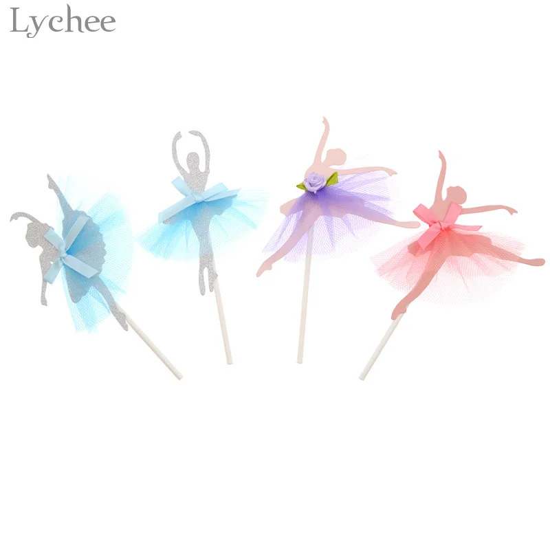 

Lychee 10pcs Love Dancing Ballet Girl Cake Decoration for Wedding Birthday Party Cake Decorating Supplies