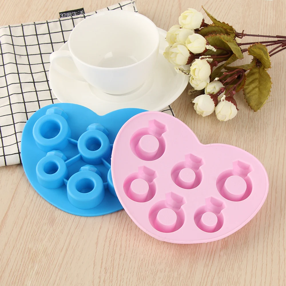 

Random color! 1 Pcs Kitchen Whisky Party Silicone Diamond Ring Mold Chocolate Ice Ball Tray Baking Tool