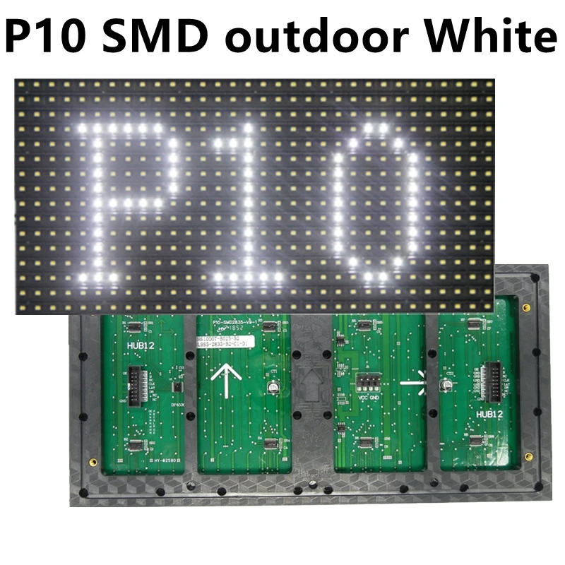 2 шт SMD P10 открытый белый цвет Светодиодная панель экран модуль 320*160 мм Водопроницаемый; с высокой яркостью для прокрутки сообщение