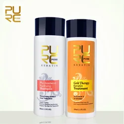 Purc Gold Therapy Keratin Hair Straightening 100Ml + Champú Purificante 100Ml Nueva Fórmula Fragancia de Manzana Verde Producto para el Cuidado Del Cabello Purc Gold Therapy Keratin Hair Straightening 100Ml + Champú Purificante 100Ml Nueva Fórmula Fragancia de Manzana Verde Producto para el Cuidado Del Cabello