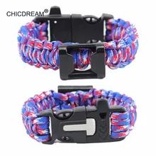 Плетеный браслет для отдыха на природе мужской Паракорд Браслет Компас нож для выживания многофункциональные браслеты из заплетенной кожи для мужчин