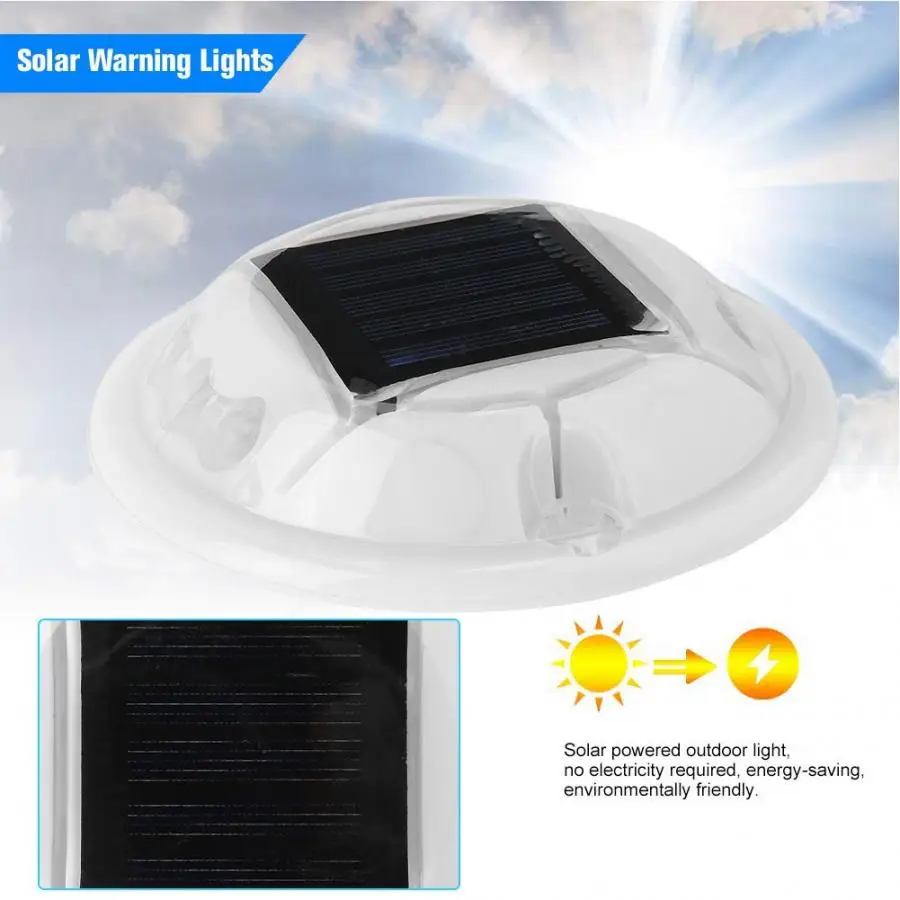 

IP68 Waterproof Solar LED Stud Light Dual Side Lighting Round Road Pathway Highway Garden Light