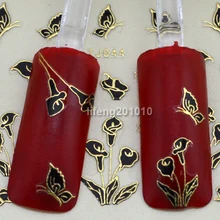 4 Простыни Детские/lot черный, красный Morning Glory бабочка клей ногтей наклейки украшения Совет tj044