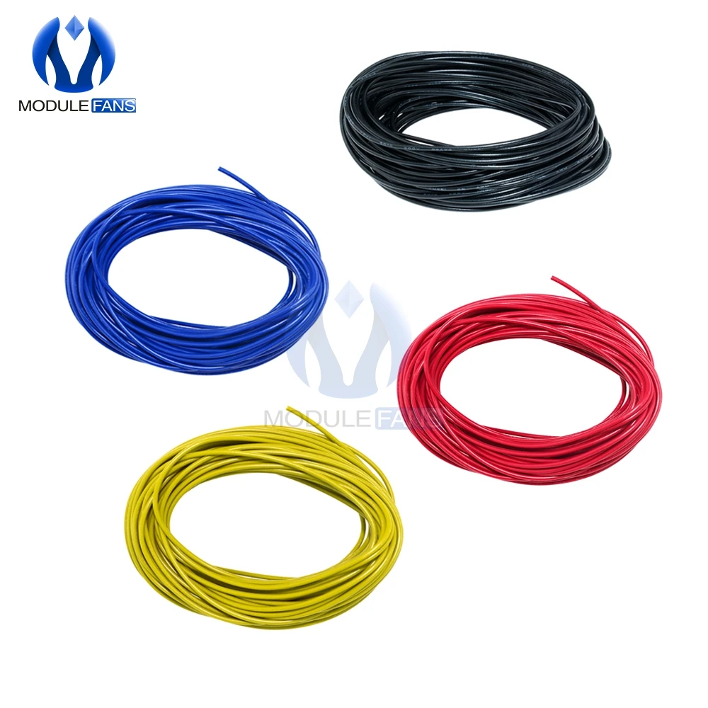 24AWG 10 м синий/желтый/синий/черный проволока крючок 80C 300 В набор для