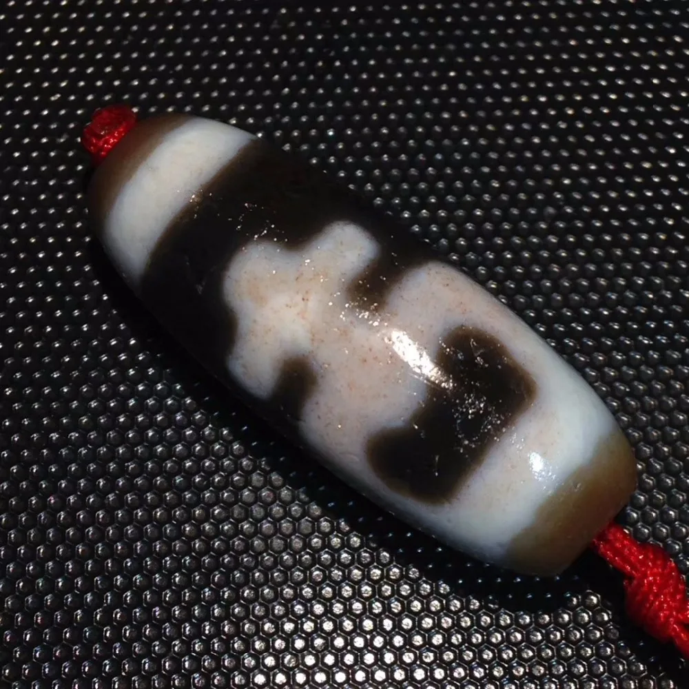 

High Qaulity Full Cinnabar Dot 12mm*30mm Treasure Vase Totem Amulet Beads Pendant Natural Antique Tibetan Dzi Beads Collectable