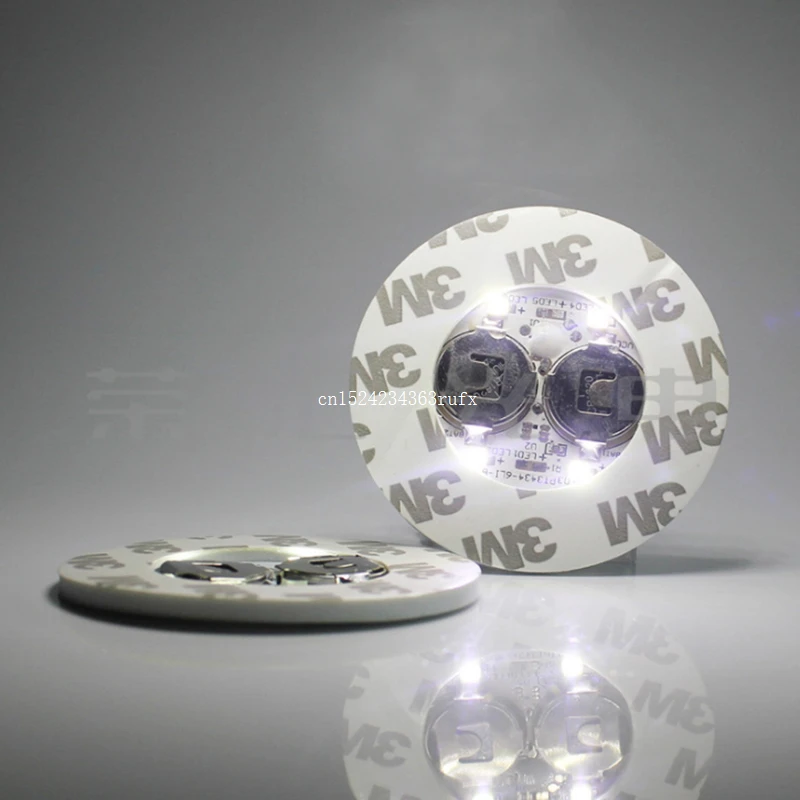 

100pcs Bright 6cm 4 LED Light Bottle Coasters Mats Cup Pads LED Glorifier Mini Glow Stick for Club Bar Party-White Light
