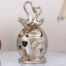 Романтический Лебедь Любители фигурка ручной работы смолы пару Балетные костюмы статуя Craft Орнамент для подарок ко Дню Святого Валентина и свадебный сувенир