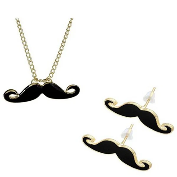 2pcs Packed Retro Handlebar Mustache Necklace Hipster Beard Vintage 2pcs Packed Retro Handlebar Mustache Necklace Hipster Beard Vintage Statement Pendant 1pair Moustache Earrings In Strand Bracelets From Jewelry