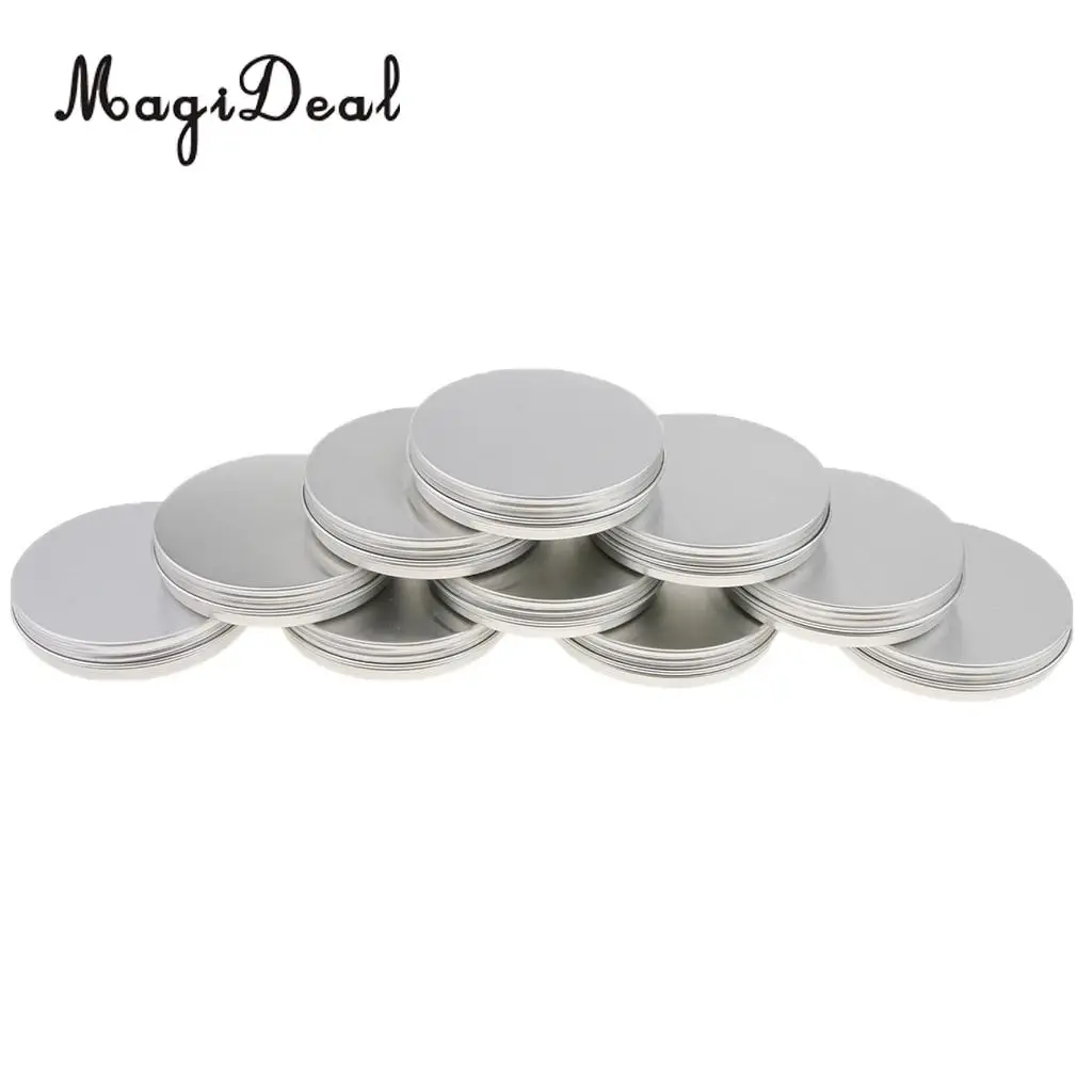 10PCS Aluminum Empty Tin Jars Screw Lids Can Pots Cream Lip Balm Containers 30ml