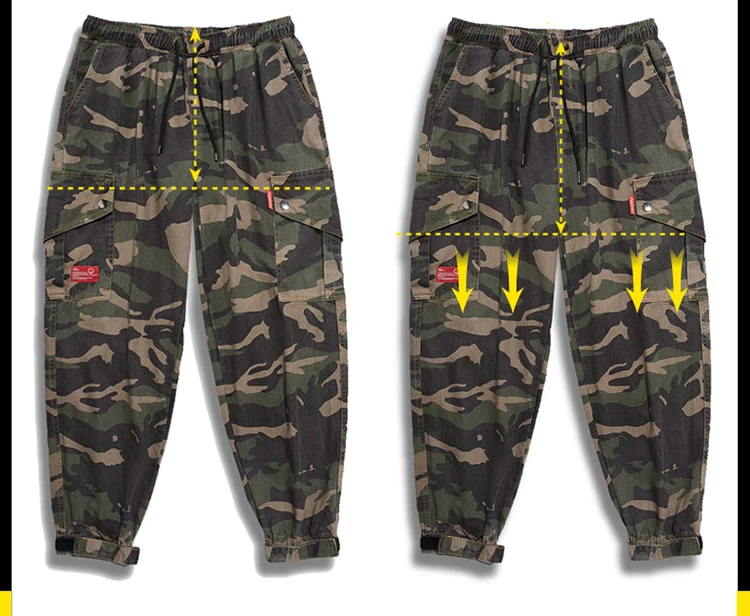 Cargo Pants Men Camouflage Pockets Harem Joggers Pants Hiphop Fashion Casual Autumn Sweatpants Trousers Plus Size mens harem joggers