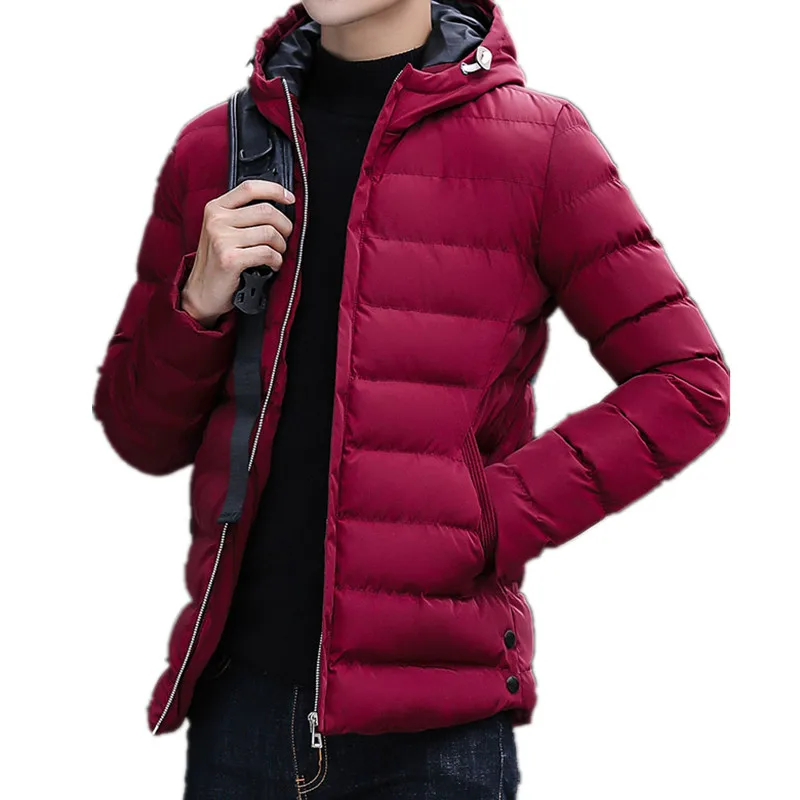 

2019 New Arrival Jacket Men Autumn Winter Thick Windbreaker Solid Casual Design Outwear Overcoat Hooded Fashion Mens Jacket