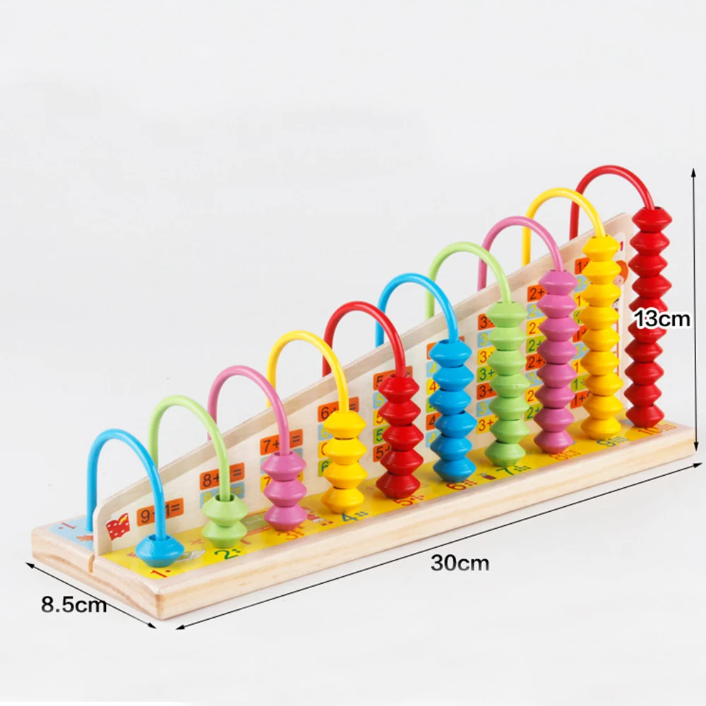 1 шт. деревянные счеты детские математические игрушки радужные цветные бусины классические Обучающие математические Деревянные Игрушки для раннего обучения Монтессори