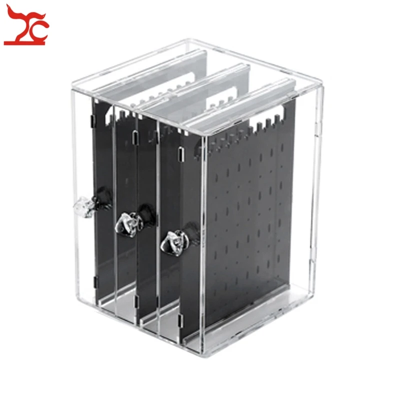 3 Drawer Transparent Crystal Jewelry Organizer Holder Shelf Acrylic Earring Necklace Hanger Storage Showcase Display Stand Box