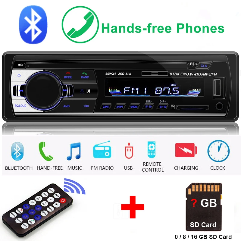 Autoradio 1 Din font b Car b font font b Radio b font Bluetooth SD MP3