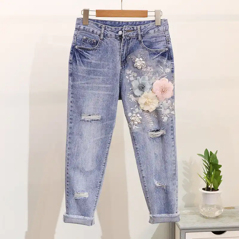 jeans with appliques
