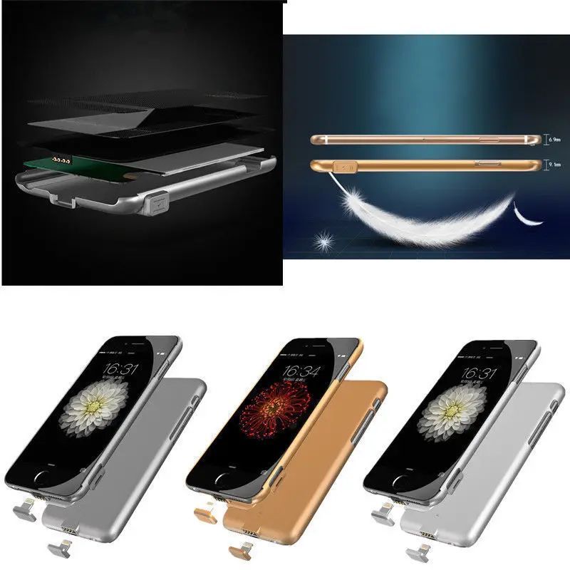 

Fashion Luxury Elegant Multi-Functional Power Bank Case Full Back Phone Cover Bumper Case For iPhone 6 Plus/ 6S Plus Phone Case